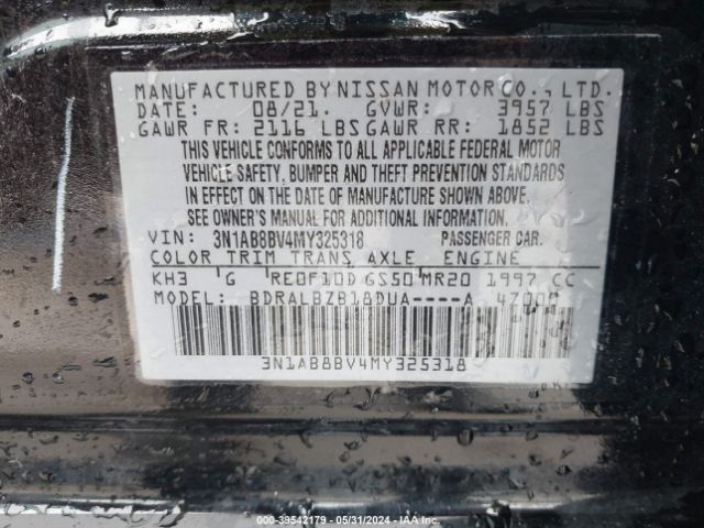3N1AB8BV4MY325318 Nissan Sentra S Xtronic Cvt