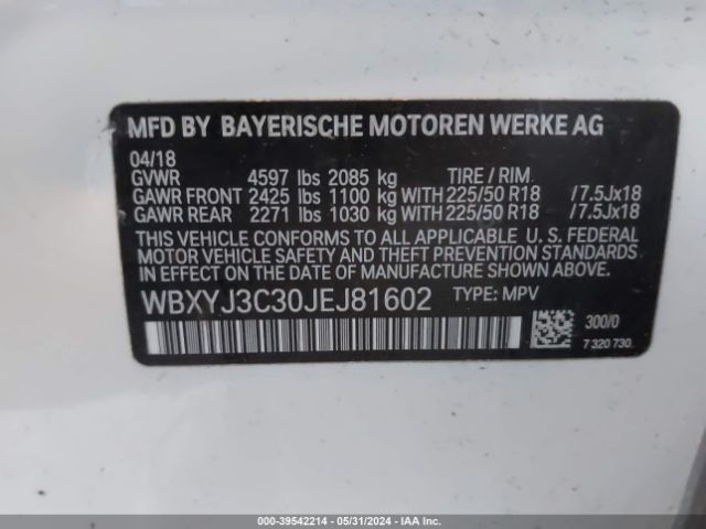 WBXYJ3C30JEJ81602 BMW X2 Sdrive28i