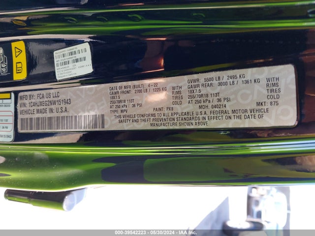 1C4HJXEG2NW151943 Jeep Wrangler Unlimited Sahara 4x4