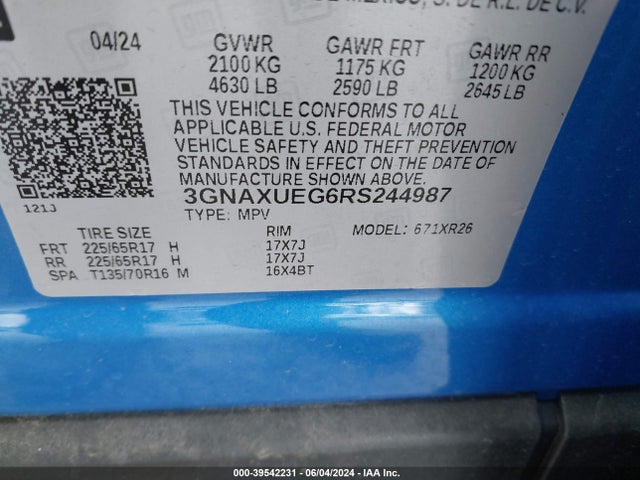 Chevrolet Equinox Awd Lt 2024 3GNAXUEG6RS244987 Image 9