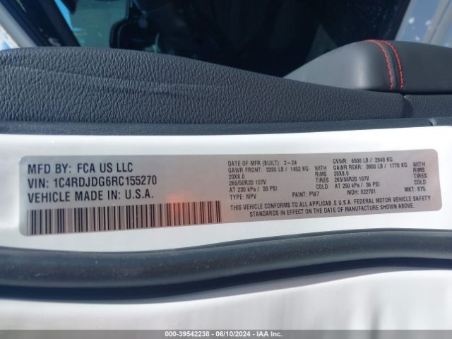 1C4RDJDG6RC155270 Dodge Durango Gt Plus Awd