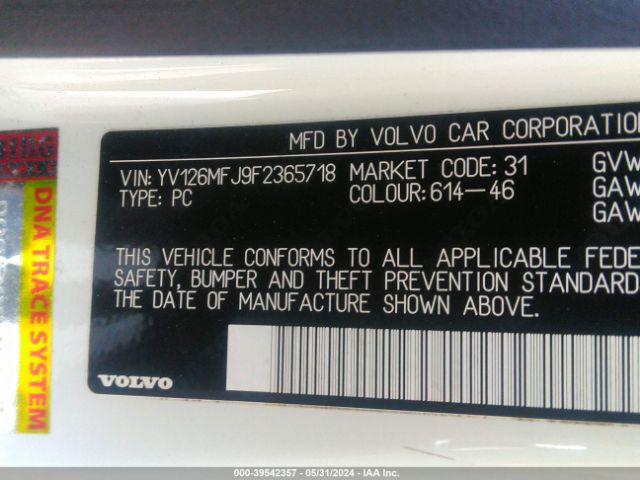 YV126MFJ9F2365718 Volvo S60 T5