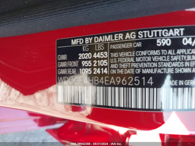 WDDGF4HB4EA962514 Mercedes-Benz C 250 Luxury/sport