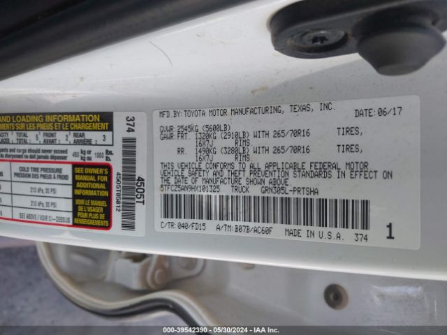 5TFCZ5AN9HX101325 Toyota Tacoma Trd Off Road