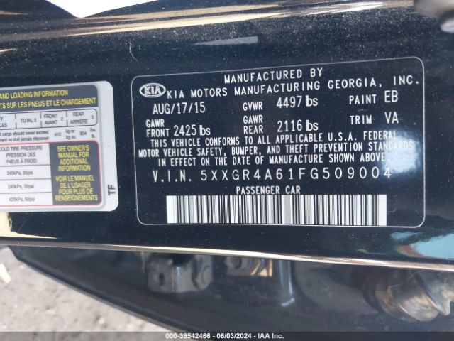5XXGR4A61FG509004 KIA Optima Sx Turbo