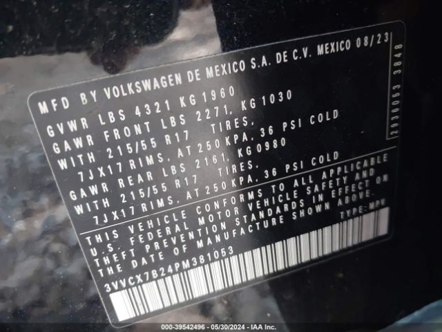3VVCX7B24PM381053 Volkswagen Taos 1.5t S