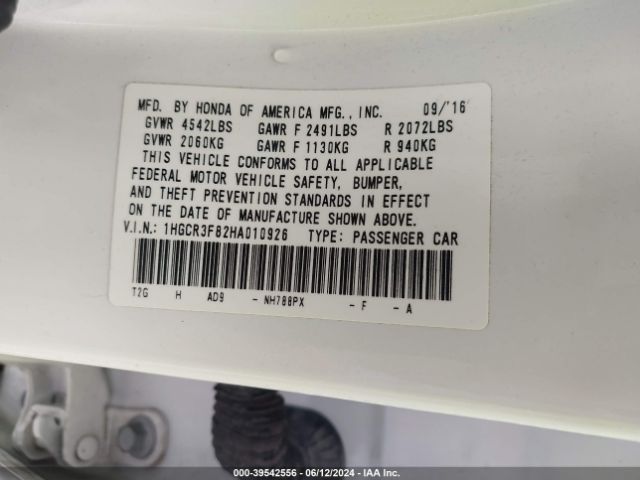 1HGCR3F82HA010926 Honda Accord Ex-l V6