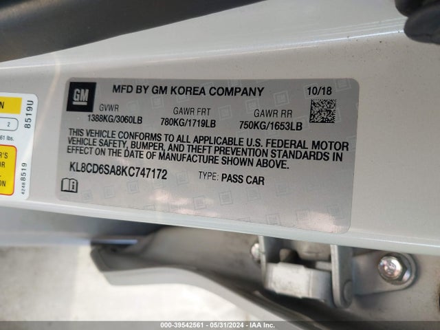 Chevrolet Spark 1lt Cvt 2019 KL8CD6SA8KC747172 Image 9
