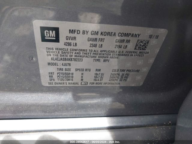 KL4CJASB4KB782223 Buick Encore Fwd Preferred