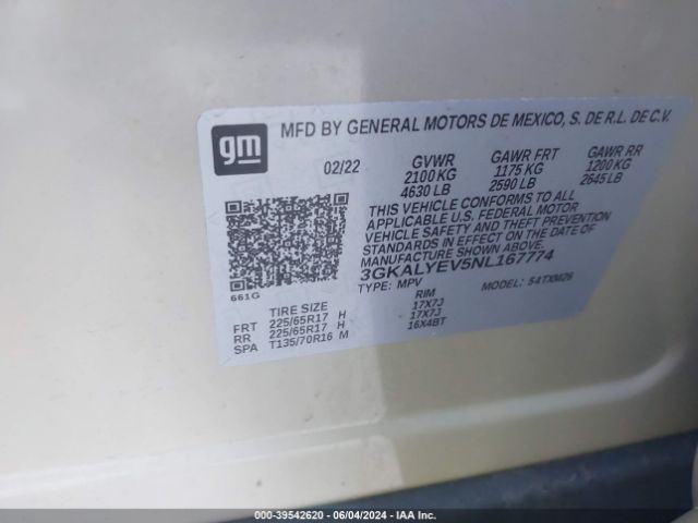 3GKALYEV5NL167774 GMC Terrain Awd At4