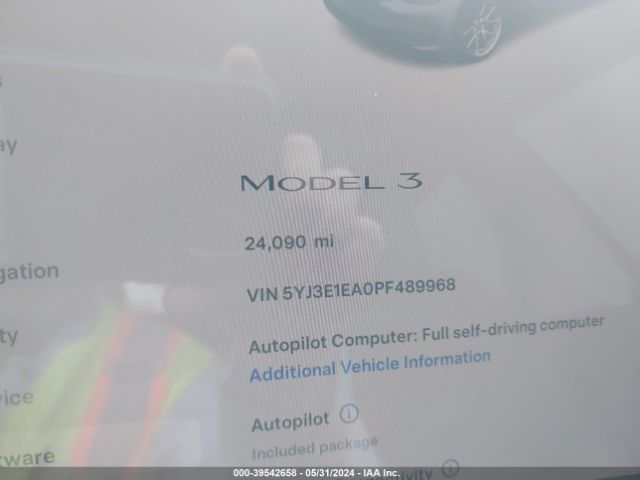 5YJ3E1EA0PF489968 Tesla Model 3 Rear-wheel Drive