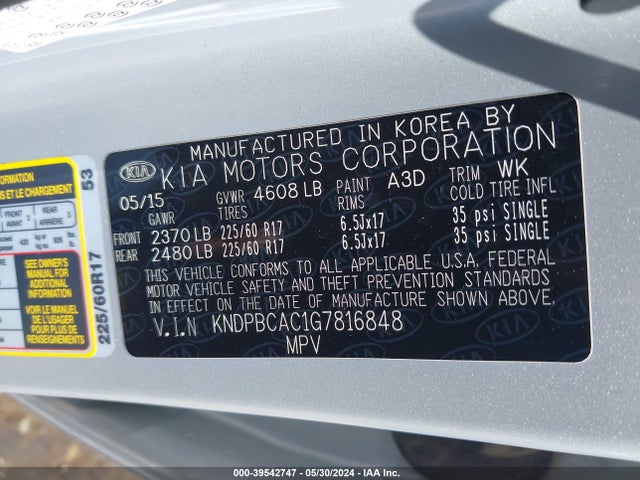 KIA Sportage Lx 2016 KNDPBCAC1G7816848 Image 9