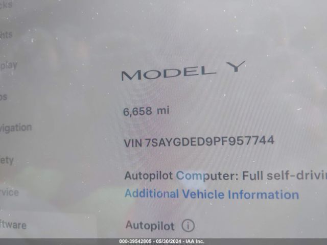 7SAYGDED9PF957744 Tesla Model Y Rwd