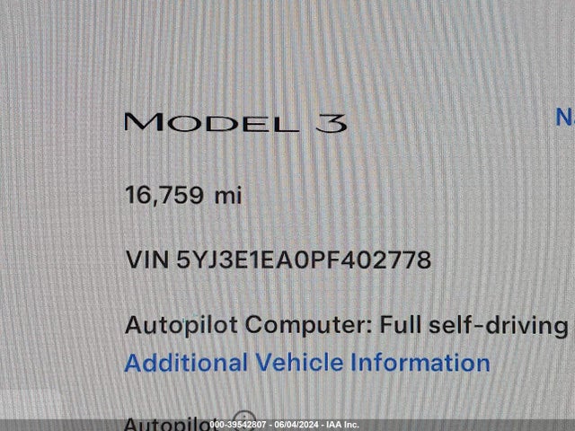 Tesla Model 3 Rear-wheel Drive 2023 5YJ3E1EA0PF402778 Image 16