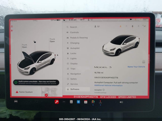 Tesla Model 3 Rear-wheel Drive 2023 5YJ3E1EA0PF402778 Image 19