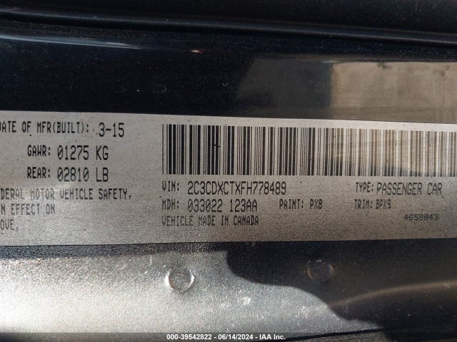 Dodge CHARGER R/T 2015 2C3CDXCTXFH778489 Image 9