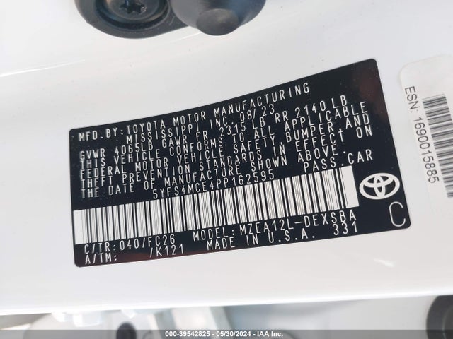 Toyota COROLLA SE 2023 5YFS4MCE4PP162595 Image 9