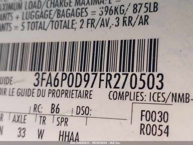 3FA6P0D97FR270503 Ford Fusion Titanium