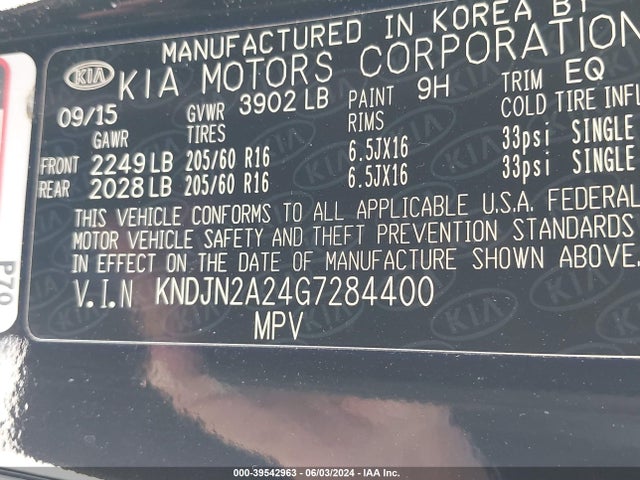 KIA Soul 2016 KNDJN2A24G7284400 Image 9