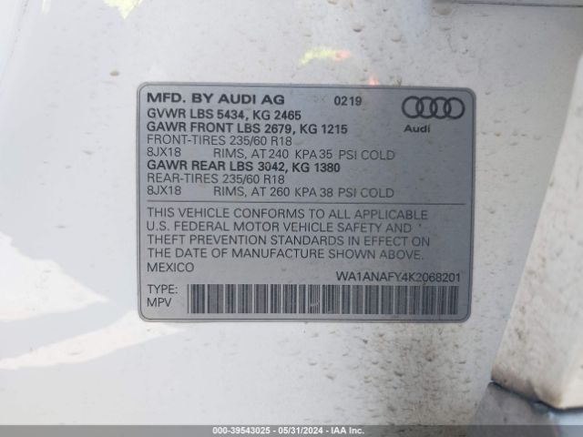 WA1ANAFY4K2068201 Audi Q5 45 Premium