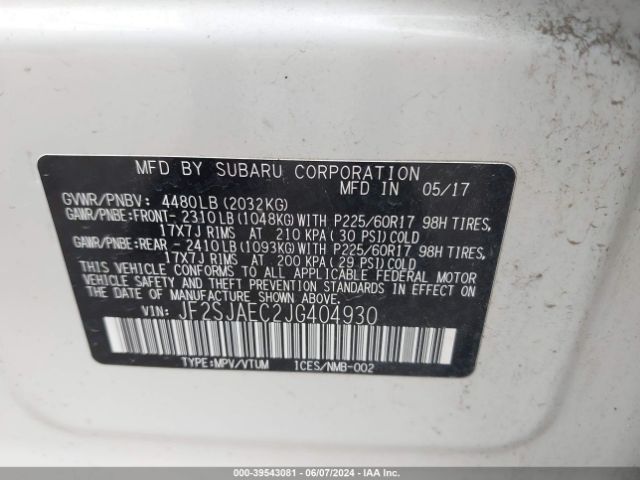 JF2SJAEC2JG404930 Subaru Forester 2.5i Premium