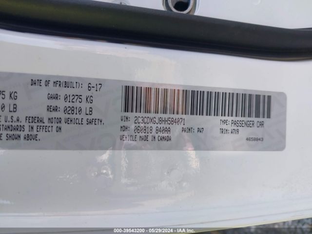 2C3CDXGJ8HH584071 Dodge Charger R/t Scat Pack Rwd