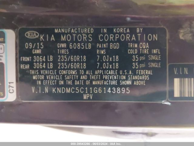KNDMC5C11G6143895 KIA SEDONA EX