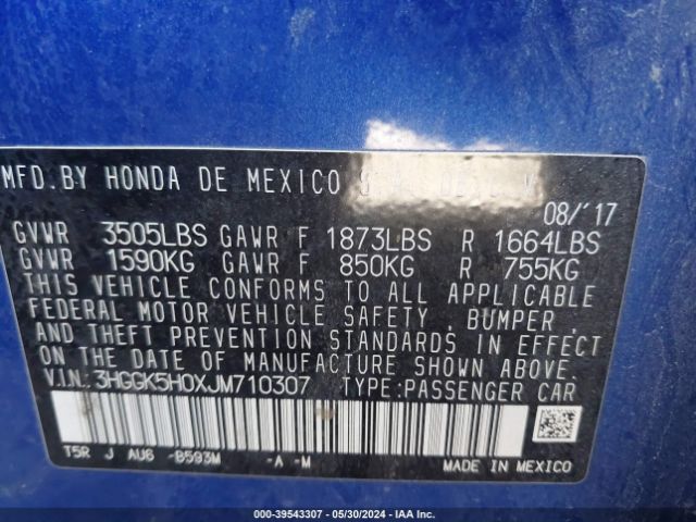3HGGK5H0XJM710307 Honda Fit Ex-l
