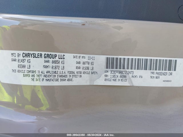 2012 FIAT 500 3C3CFFBR8CT212473 Photo 8