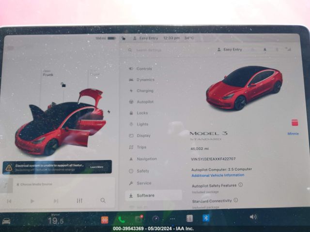 5YJ3E1EAXKF422707 Tesla MODEL 3