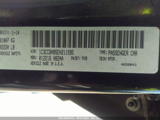 1C3CCBAB5EN211595 Chrysler 200 LX