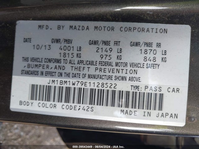 JM1BM1W79E1128522 Mazda Mazda3 I Grand Touring