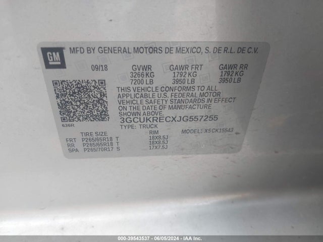 Chevrolet Silverado 1500 2lt 2018 3GCUKRECXJG557255 Image 9