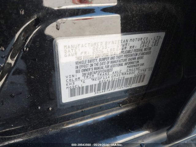 3N1AB7AP3FY249820 Nissan SENTRA SV