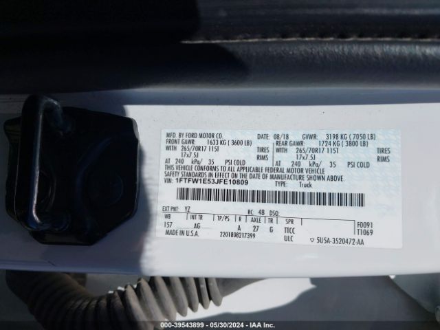 1FTFW1E53JFE10809 Ford F-150 Xl