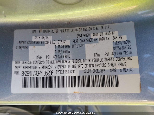 Mazda Mazda3 I Touring 2015 3MZBM1V76FM135236 Image 9