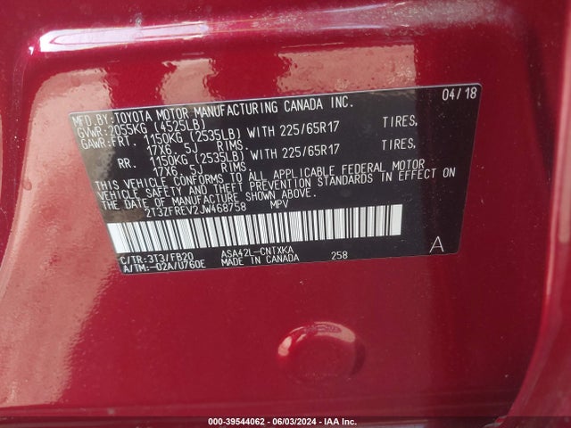 Toyota RAV4 LE 2018 2T3ZFREV2JW468758 Image 9