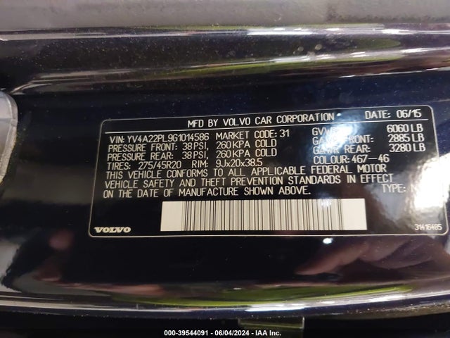 YV4A22PL9G1014586 Volvo Xc90 T6 Inscription