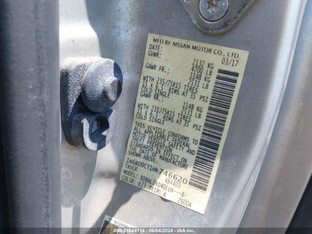 1N6BD0CT1HN746620 Nissan FRONTIER S