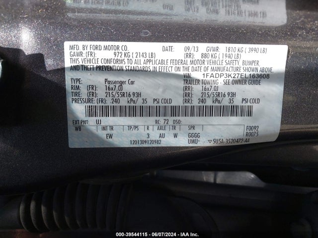 Ford FOCUS SE 2014 1FADP3K27EL163608 Image 9