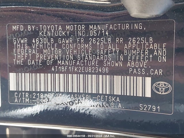 Toyota CAMRY SE 2014 4T1BF1FK2EU823496 Image 9