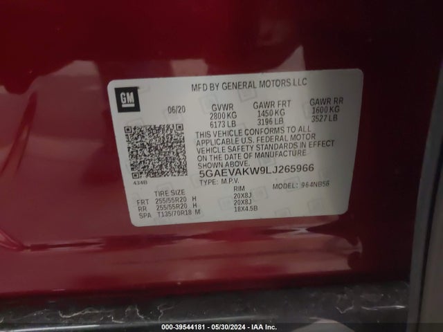 5GAEVAKW9LJ265966 Buick Enclave Awd Essence