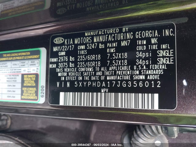 KIA Sorento 2.0t Ex 2018 5XYPHDA17JG356012 Image 9