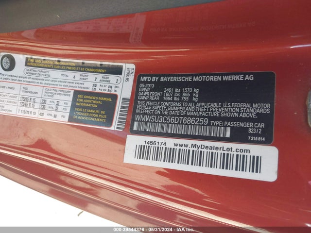 2013 MINI HARDTOP WMWSU3C56DT686259 Photo 8