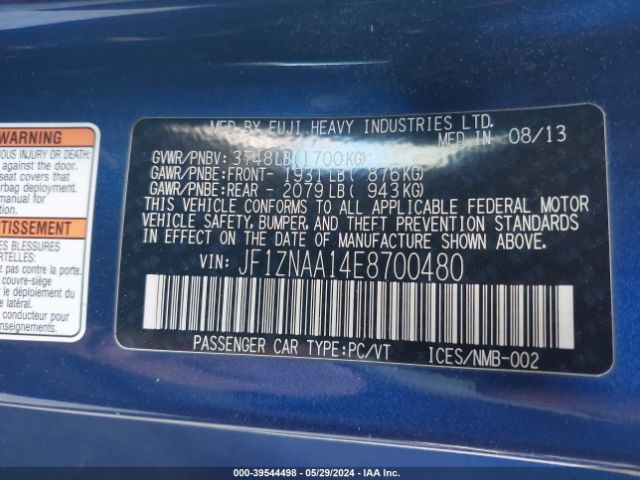 JF1ZNAA14E8700480 Scion FR-S