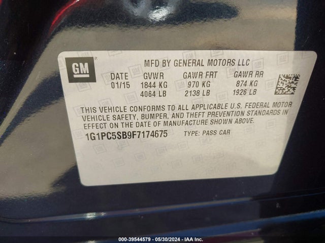 Chevrolet Cruze 1lt Auto 2015 1G1PC5SB9F7174675 Image 9