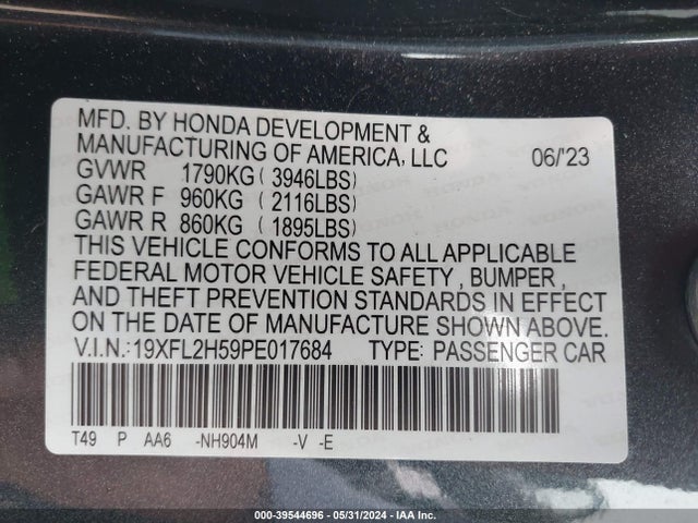 Honda Civic Lx 2023 19XFL2H59PE017684 Image 9