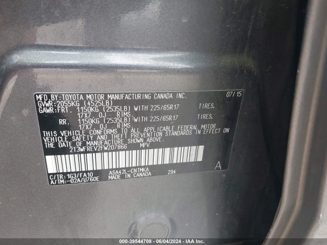 Toyota Rav4 Xle 2015 2T3WFREV2FW207866 Image 9