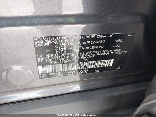 Toyota Rav4 Xle 2022 2T3W1RFV6NW206442 Image 9