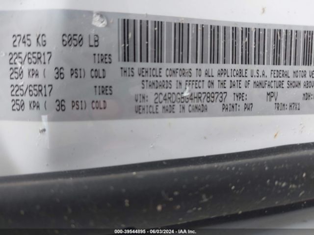 2C4RDGBG4HR789737 Dodge Grand Caravan Se